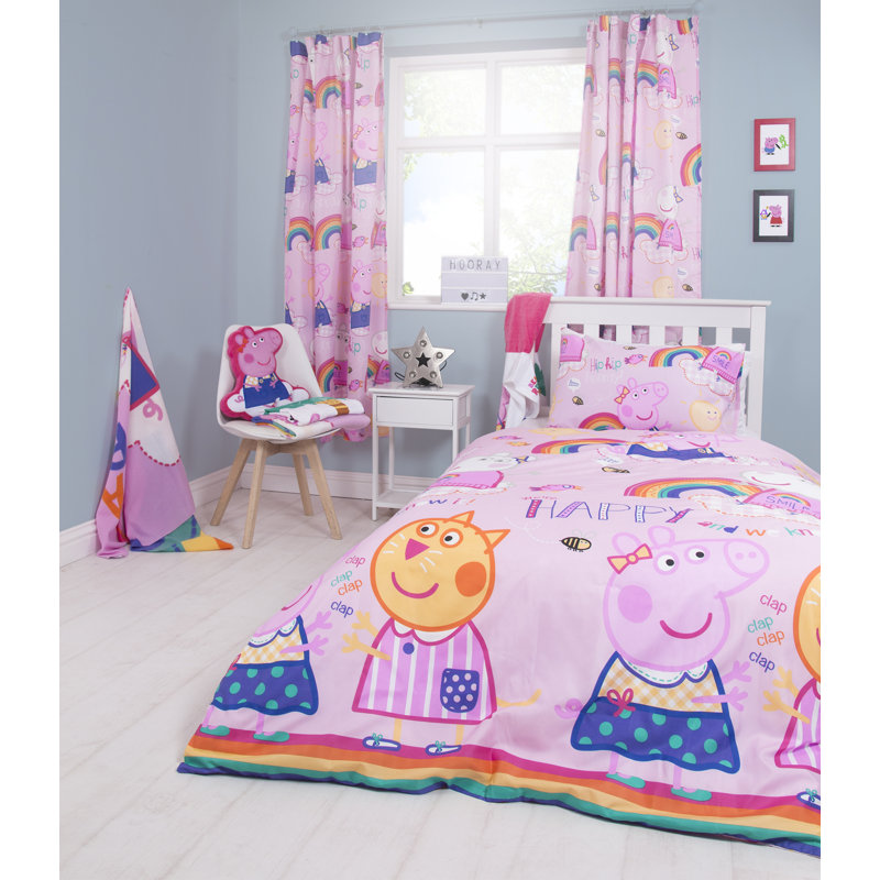 Peppa Pig Curtain and Single Duvet Cover Set Wayfair.co.uk